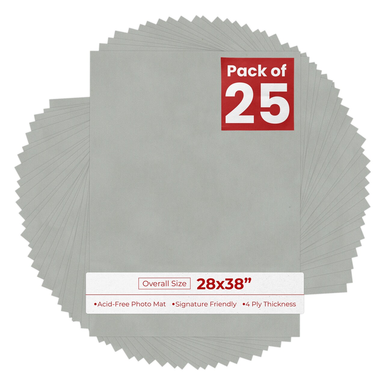 Light Grey Suede 28x38 Uncut Mat Board - Blank Sheet, No Opening
